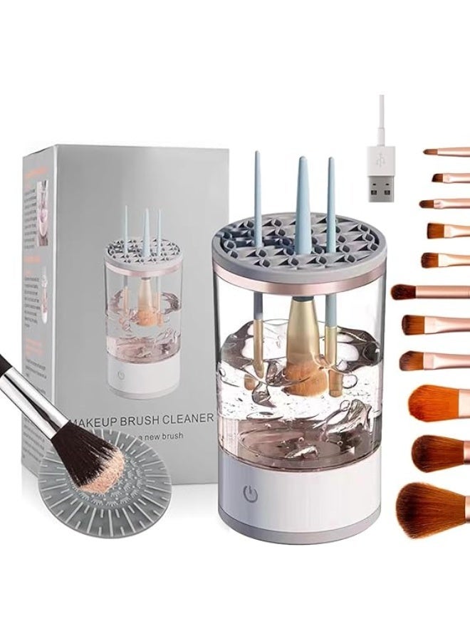 جهاز غسيل وتنظيف فرش المكياج الكهربائي – تنظيف عميق في 30 ثانية – شحن USB – غسالة وتجفيف أوتوماتيكي للفرش - Image 1